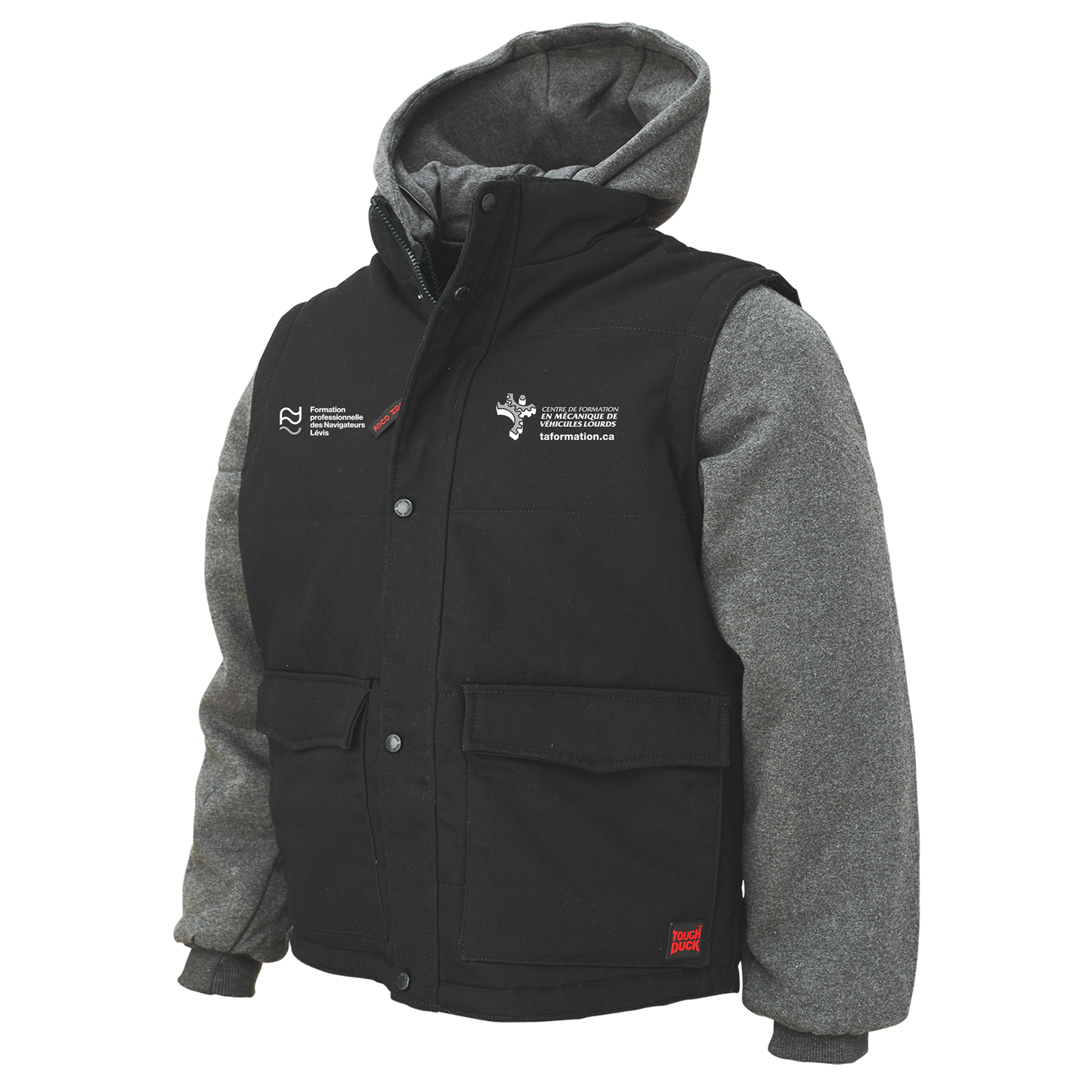 MANTEAU EN DUCK À MANCHES AMOVIBLES