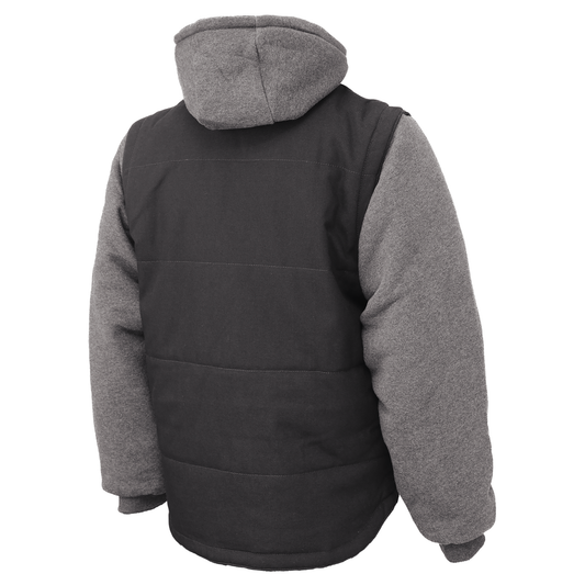 MANTEAU EN DUCK À MANCHES AMOVIBLES