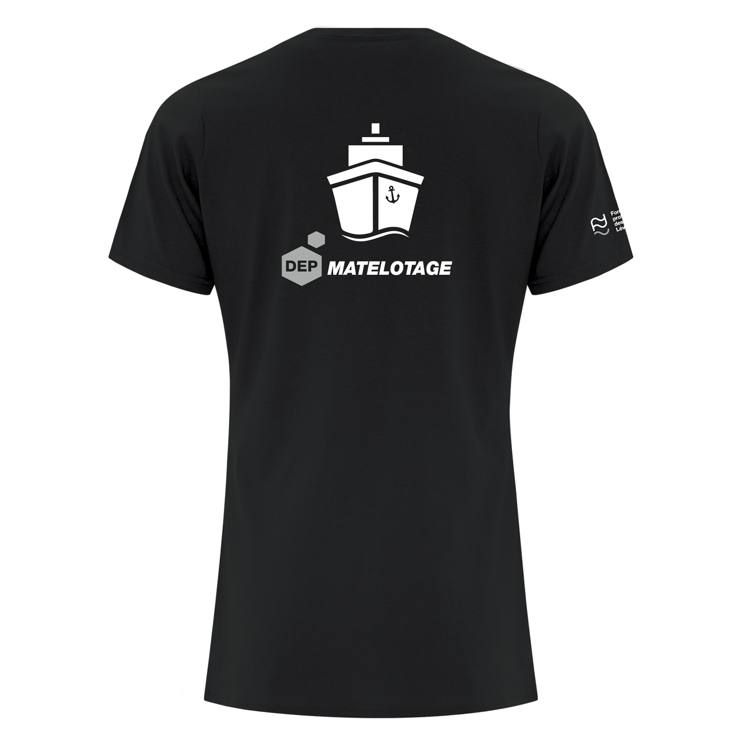 T-SHIRT NOIR MANCHES COURTES FEMME - MAT