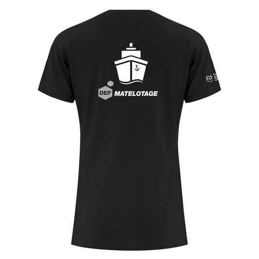 T-SHIRT NOIR MANCHES COURTES FEMME - MAT